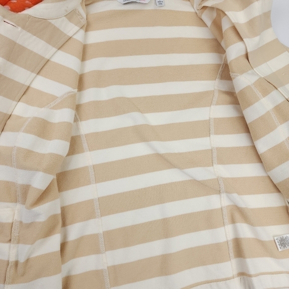 Isaac Mizrahi Cream Tan Stripe Cotton Sweater Blazer Sz S - Picture 8 of 14